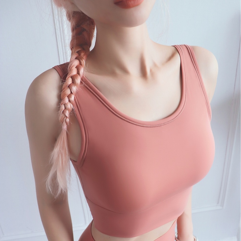 Dusty Rose Yoga Sport Halter Low Back Crop Top - Picture 5 of 16